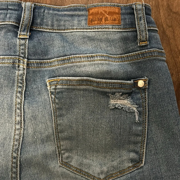 Judy Blue button up fly distressed light denim size 7/28 - Picture 6 of 7